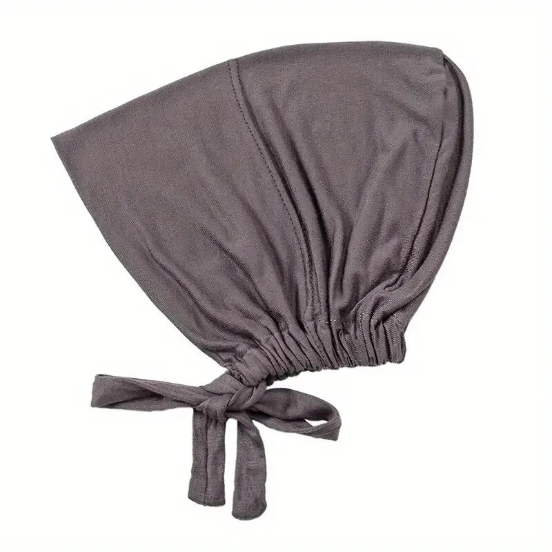 1 Pcs Anti-Slip Modal Drawstring Undercap for Women - Simple Stretch Inner Hijab Cap with Tie Back - Boho Style Base Hat