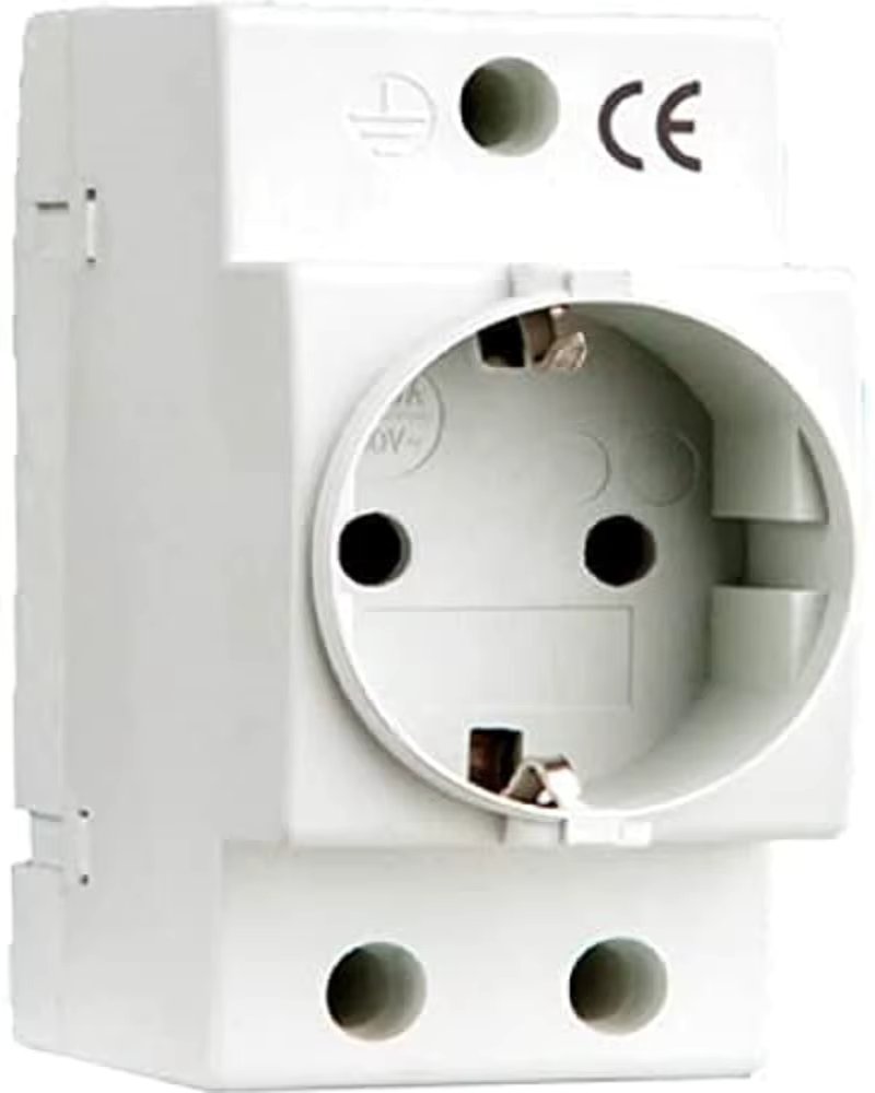 Plug, din rail plug, schuko base for placing in 16A 250V AC Atmos rail, electricity, picture plug in rail