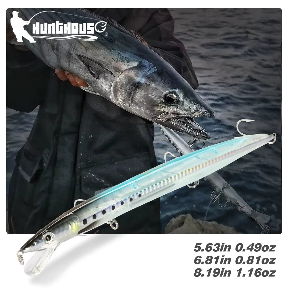 Hunthouse Minnow Fishing Lures Long Casting 143mm/14g 173mm/23g 208mm/33g Sandeel Jerkbait Seabass Bait