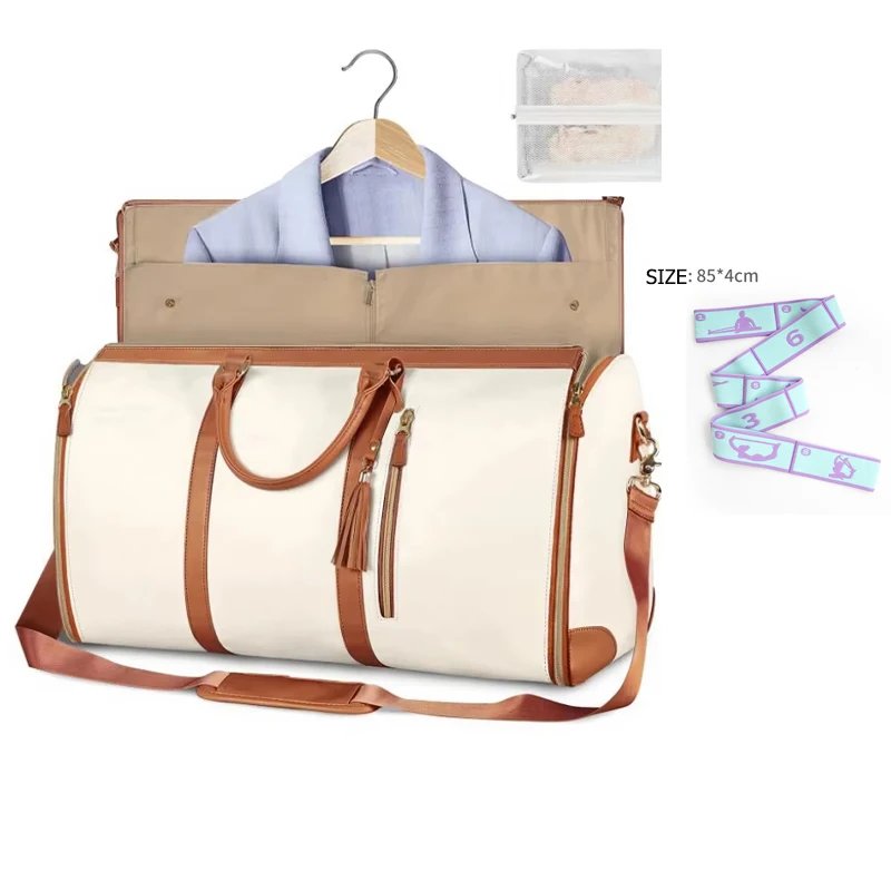 beige yoga strap
