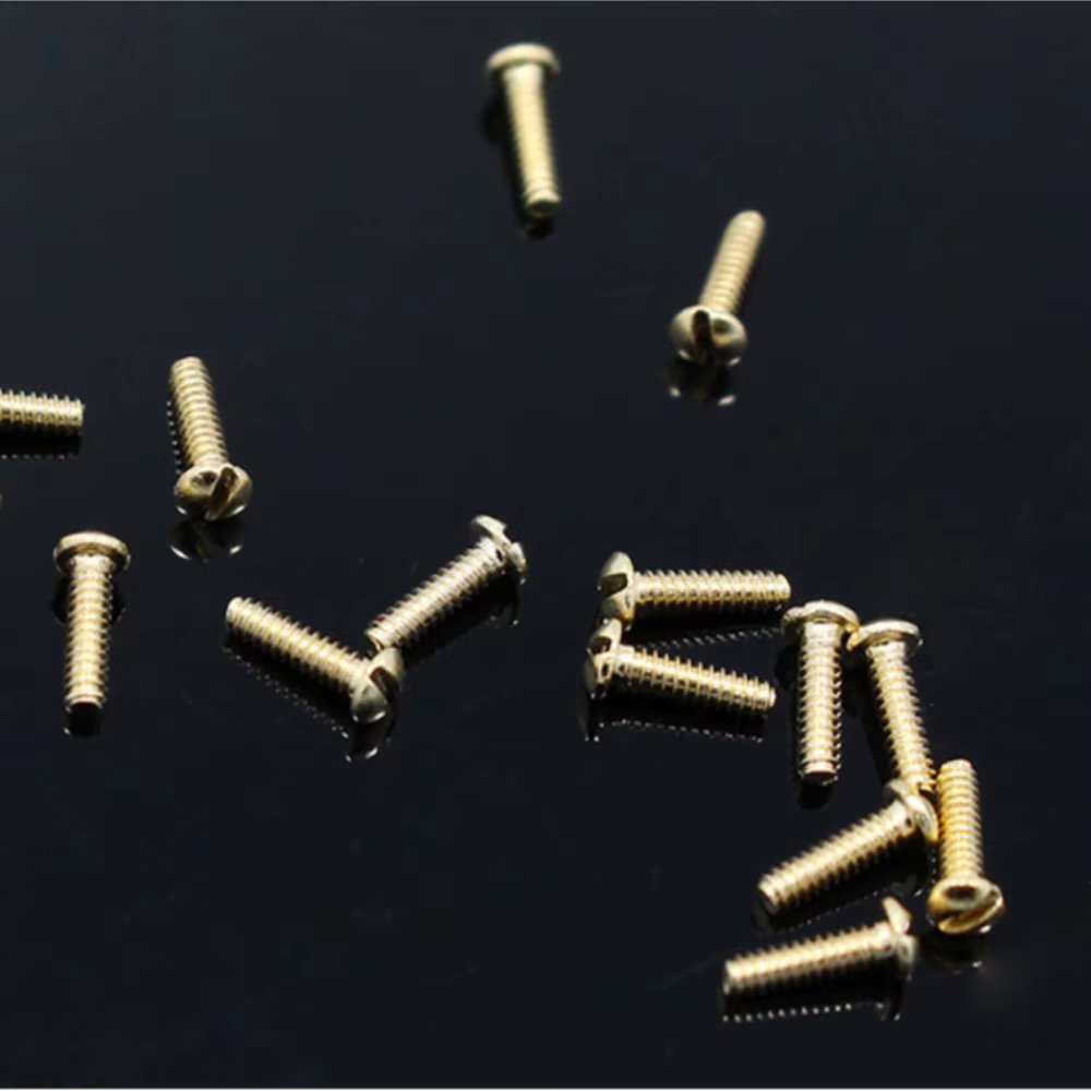 200pcs Gold Color 1.0x3.6mm  Eyeglasses Glasses Nose Pad Screws Slotted Head