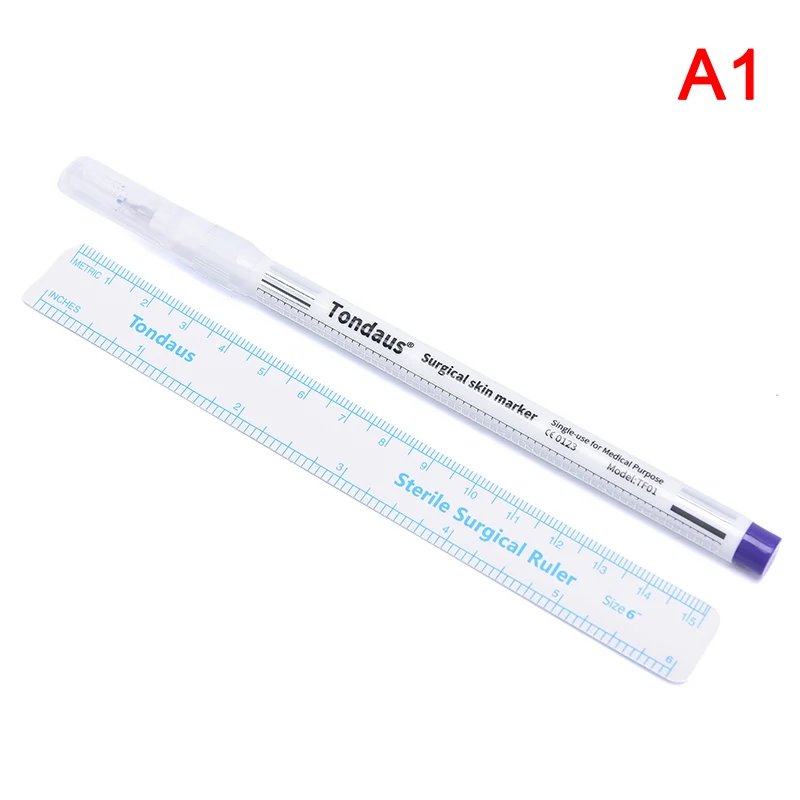 1Pcs/Set Medical Surgical Scribe Pen Eyebrow Piercing Marker Pen Sterile Surgical Ruler Permanent Tattoo Beauty Accessories