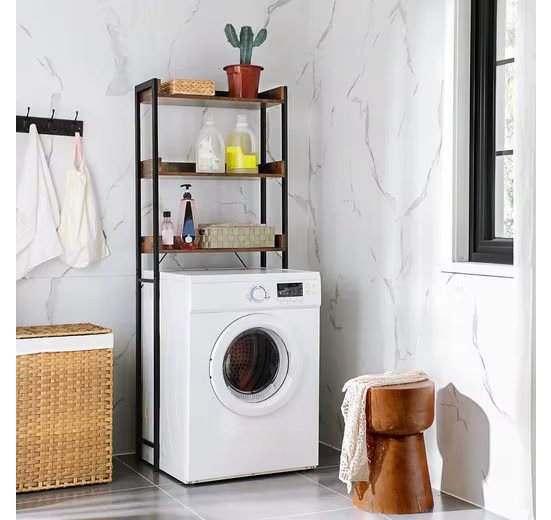 VASAGLE bathroom shelf toilet rack, bathroom shelf, 3 open shelves