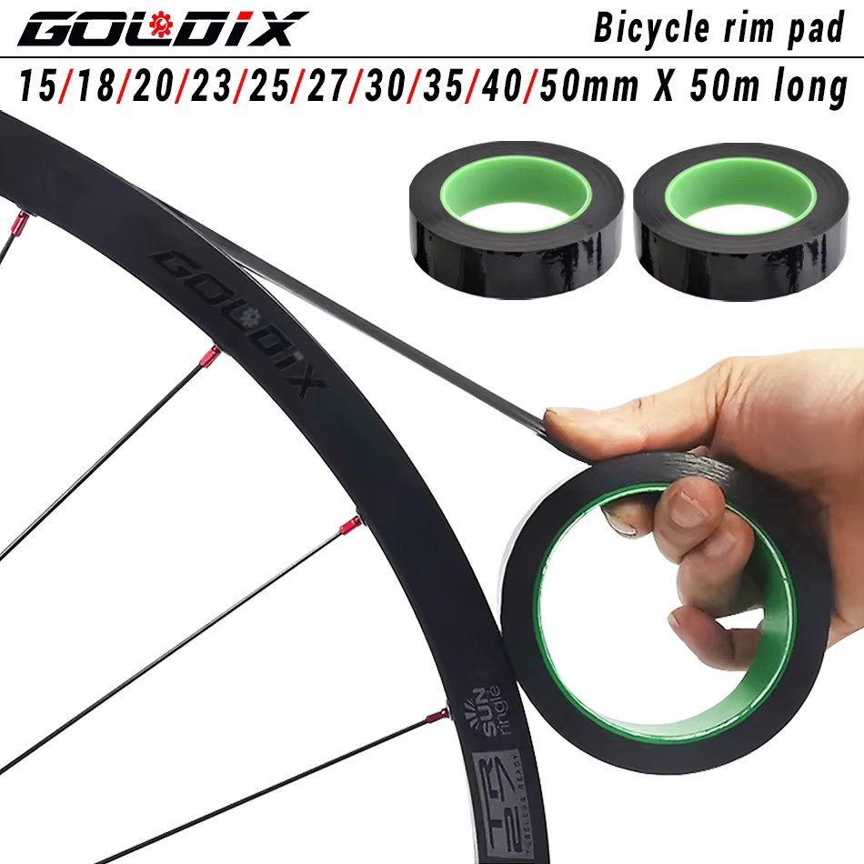 GOLDIX MTB Road Bicycle Tubeless Rim Tape 15/18/20/23/25/27/30/35/40/50mm for MTB/Highway Bike Tire Pad Carbon Fiber Wheel Pads