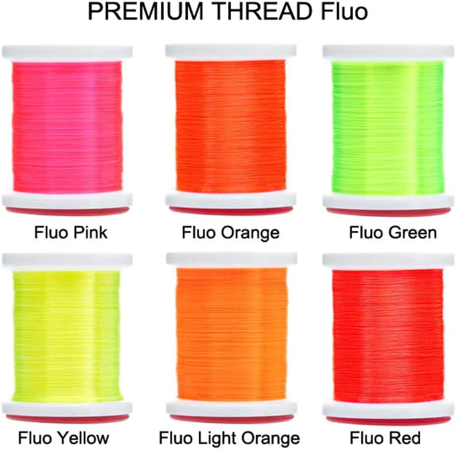 Riverruns UV Fluo Fly Tying Thread 150D-290D Fly Tied Thread to Tie Flies Trout Bass Nymph Fly Tying Materia