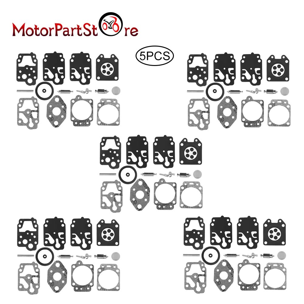 5 Set Carburetor Repair Rebuild Gasket Kit for Walbro K20-WYL WYL Serie Honda GX22 GX31 Echo GT1100 GT2101 Shindaiwa R200 S200