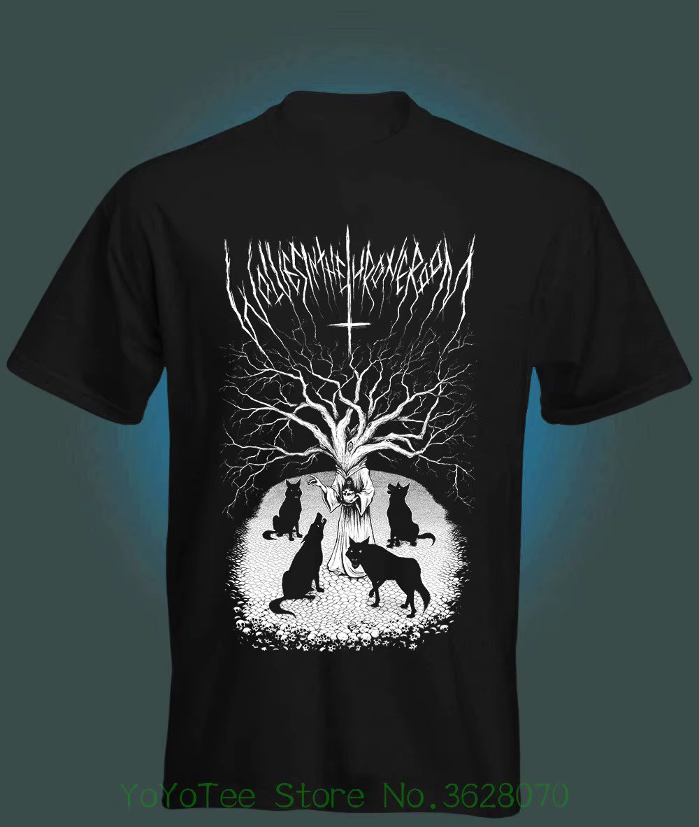 Printed Summer Style Tees Male Harajuku Top Fitness Brand Clothing Wolves In The Throne Room T-Shirt New Black Metal