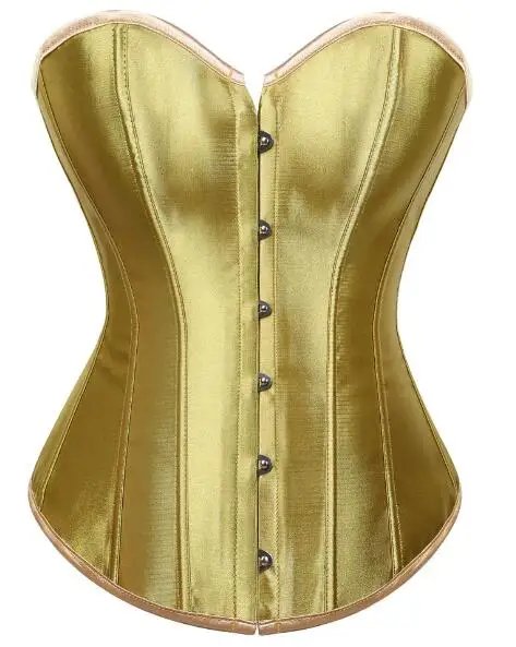 Caudatus Black Corset Top Plus Size Bustiers Overbust Satin Sexy Costume Corselet Brocade Vintage Style Bridal Korsett Women