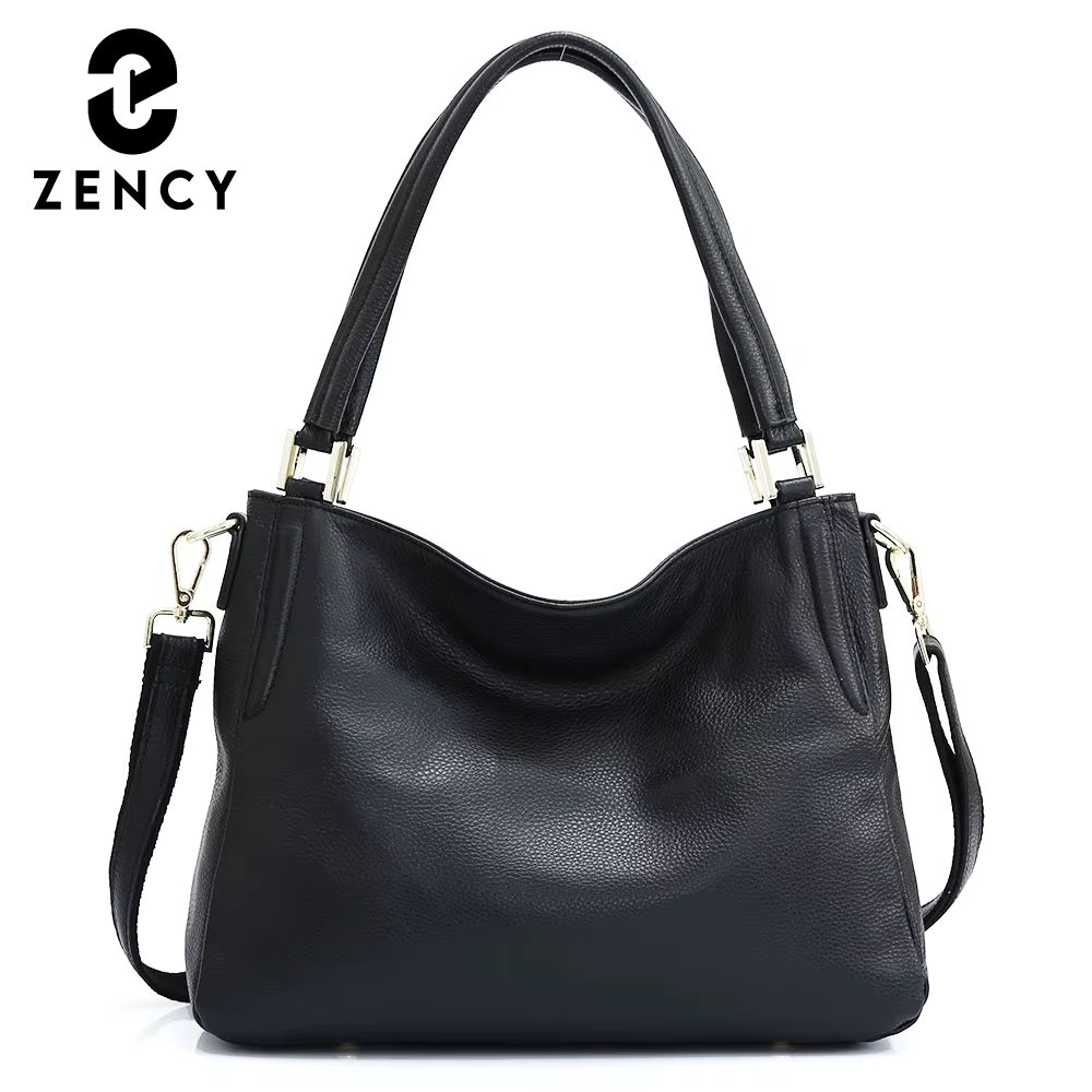 Zency Genuine Leather Handbag Female Classic Simple Casual Tote Bag Retro High Quality Winter Shoulder Women Shopper Crossbody