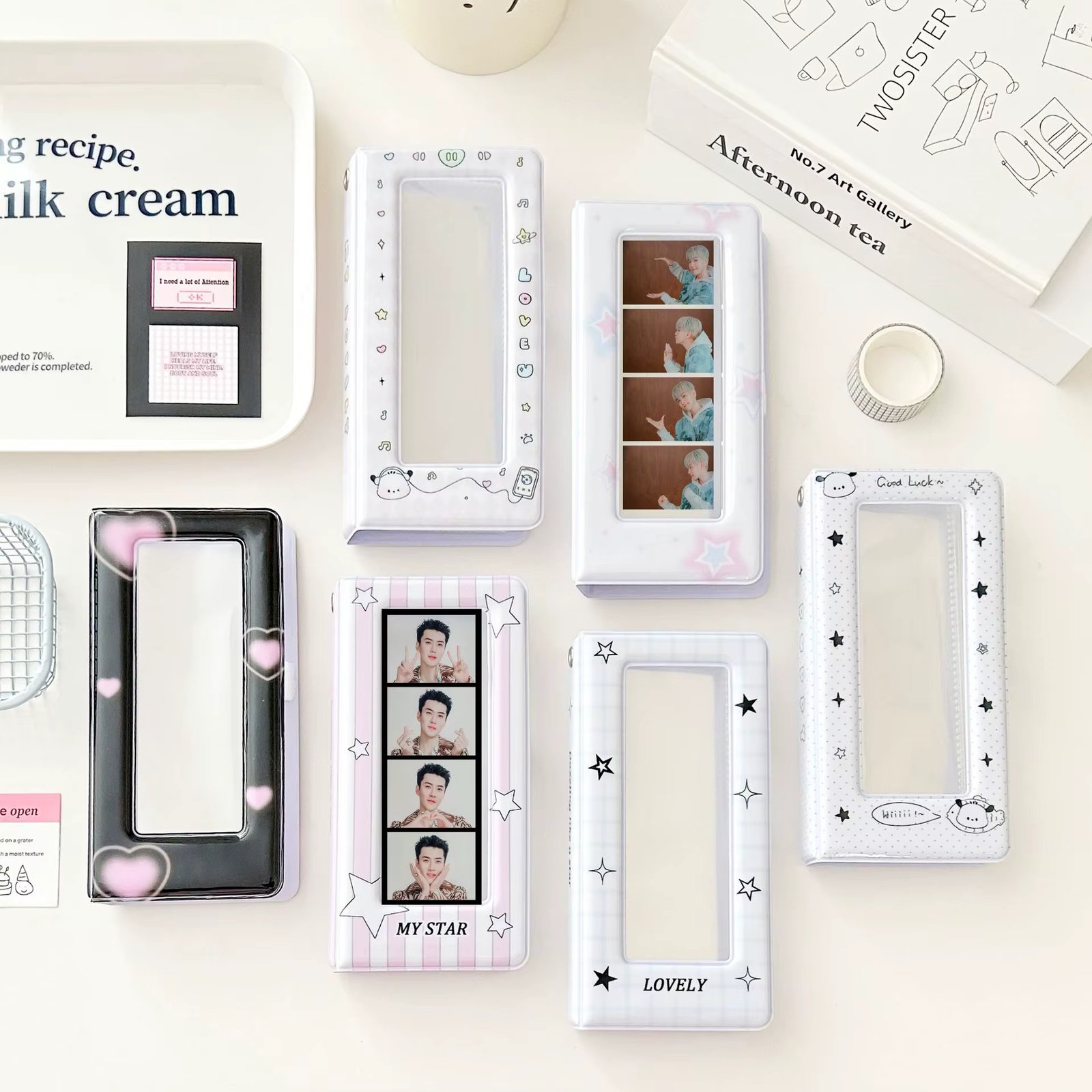 Star Photo Booth Frames - Photo Booth Album For 2x6 Inch Photo Strips Wedding Album 2 x 6 Bookmark Holder 18 Pages 36 Photos