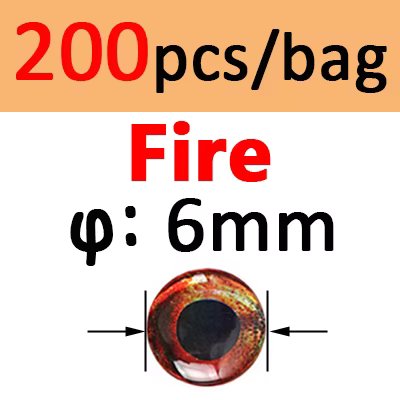 200pcs 6mm FIRE