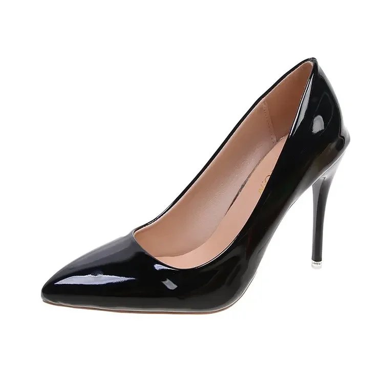 Plus Size Women Shoes  New Candy Colors Pumps Sexy Pointed Toe Patent Leather Women's High Heels Elegant Dress Shoes 2024
