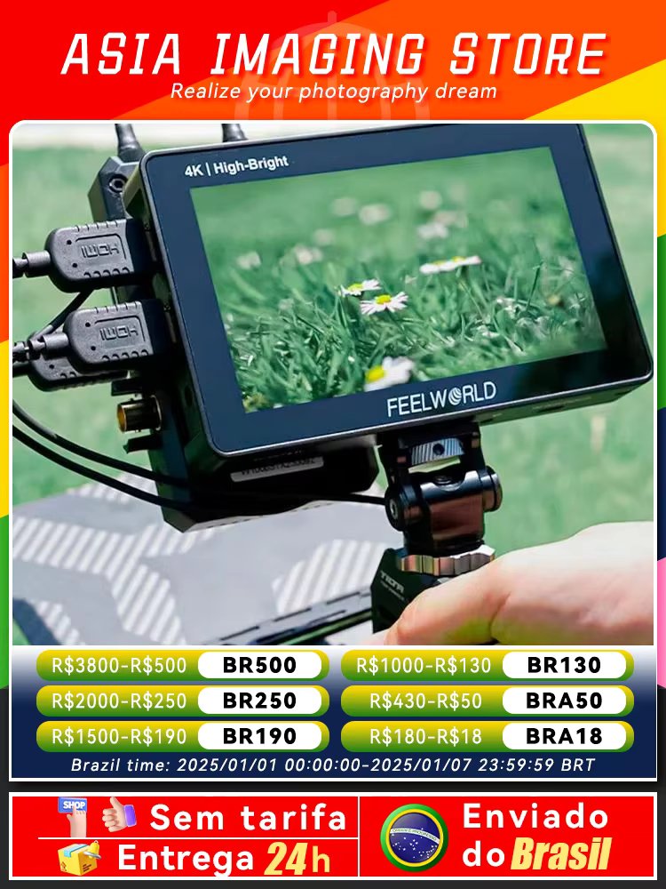 【 Do Brasil 】FEELWORLD F5 PRO X 5.5 Inch 1600nit High Bright Touch Screen DSLR Camera Field Monitor 4K HDMI F970