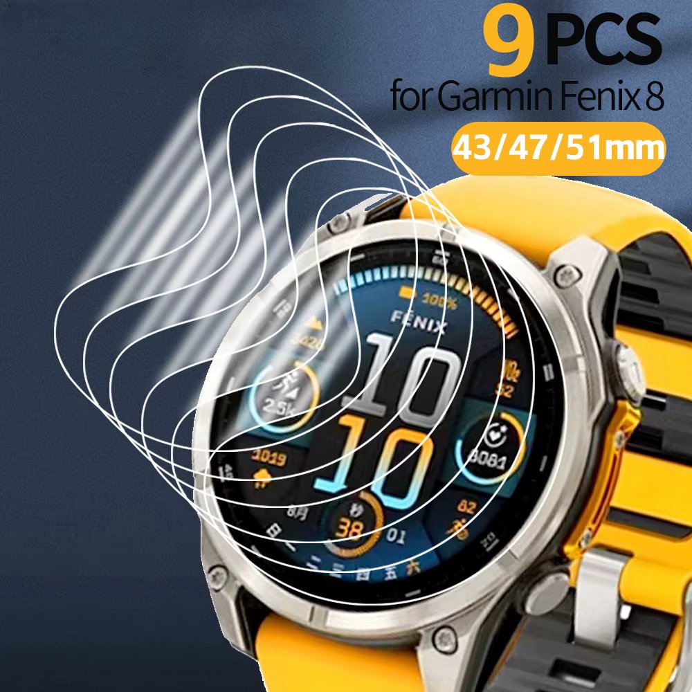 3/6/9Pcs Hydrogel Film Screen Protectors for Garmin Fenix 8 51/47/43mm Anti-Scratch Protective Films for Fenix 8 43mm 47mm 51mm