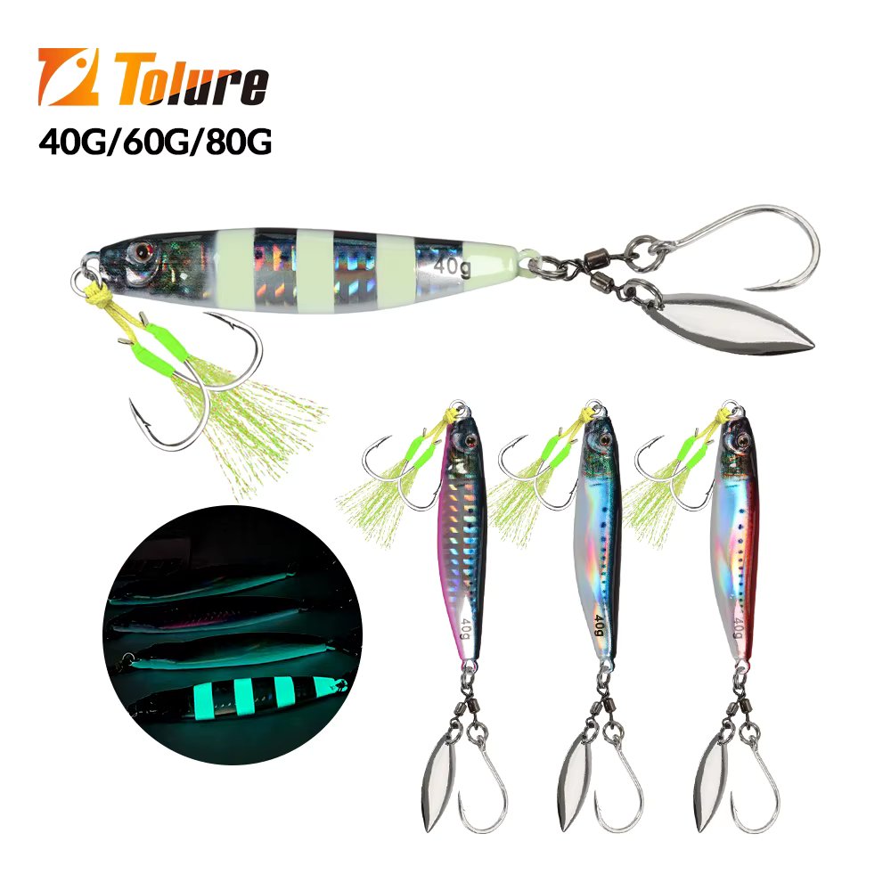 TOLU 2024 NEW 3D Printed S-shaped Fast Sinking Metal Jig Lure 40g 60g 80g Saltwater Shore Casting Fishing Lure Vertical