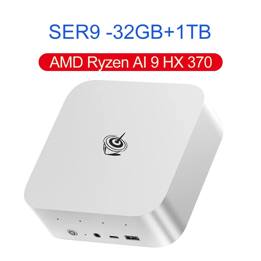 Beelink SER9 AMD Ryzen AI 9 HX370 Powerful AI PC 32G DDR5 1T NVME Mini Gaming PC PCIe4.0 SSD Desktop Computer VS SER8 AMD 8845HS