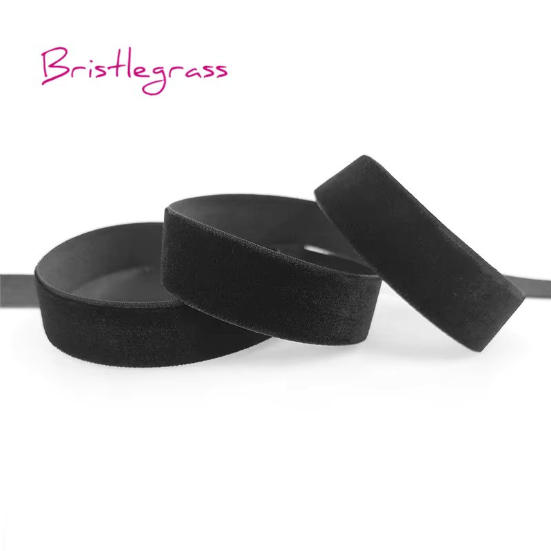 BRISTLEGRAS 5 Yard 6mm 10mm 15mm 19mm 25mm Soft Solid Velvet Ribbon Flower Bowtie Wedding Party Christmas Decoration Dress Carft