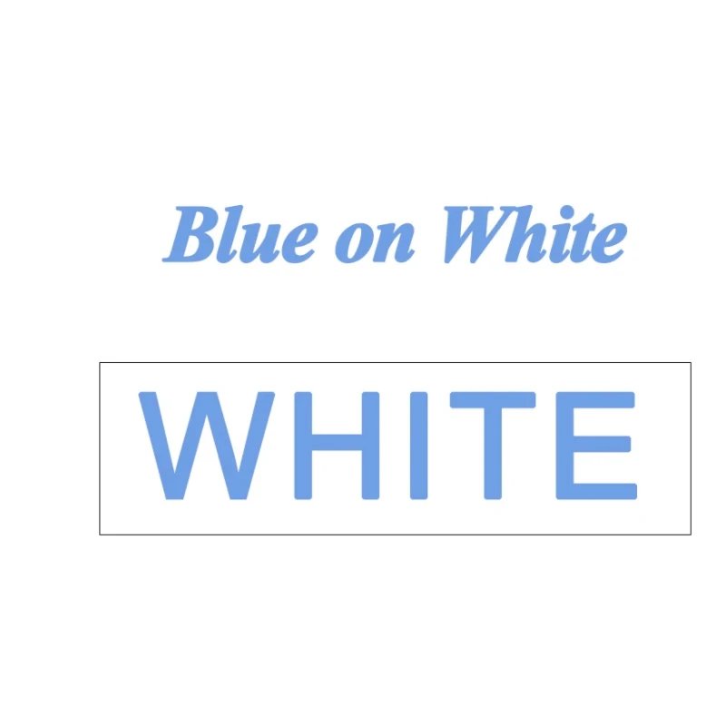 Blue on White