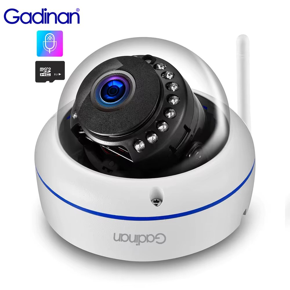 Gadinan H.265X 5MP 3MP WiFi Camera Metal Dome Mini Wireless Security Audio Outdoor Waterproof 1080P IP Camera With SD Card Slot