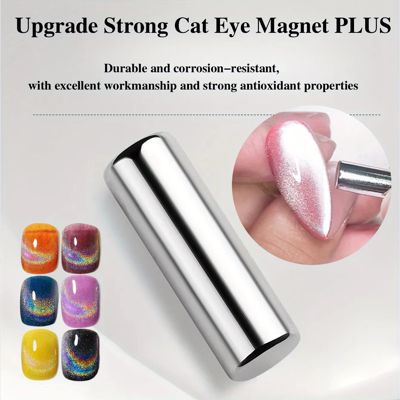 3x0.7cm Round Nail Art Cat Eye Gel Magnetic Pen for Gel Polish 3D Cat Eye Nails Painting Strong Magnet Stick Manicure DIY Tools