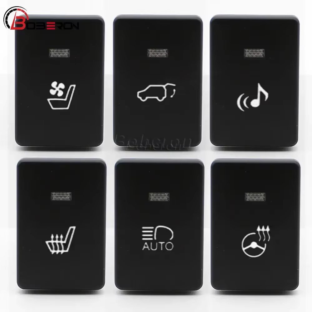Blue LED Light Steering Wheel Heating Push Button Switch For Toyota Camry Prius Corolla Seat Ventilate Trunk Switch DC12V