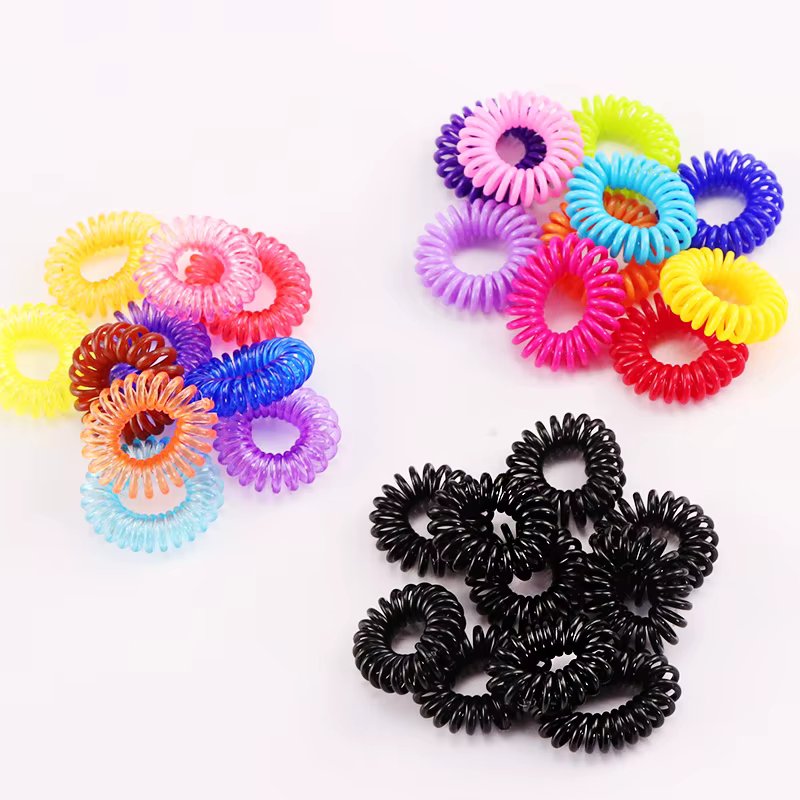 10PCS/Lot New 2cm Small Telephone Line Hair Ropes Girls Colorful Elastic Hair Bands Kid Ponytail Holder Tie Gum Hair Accessories