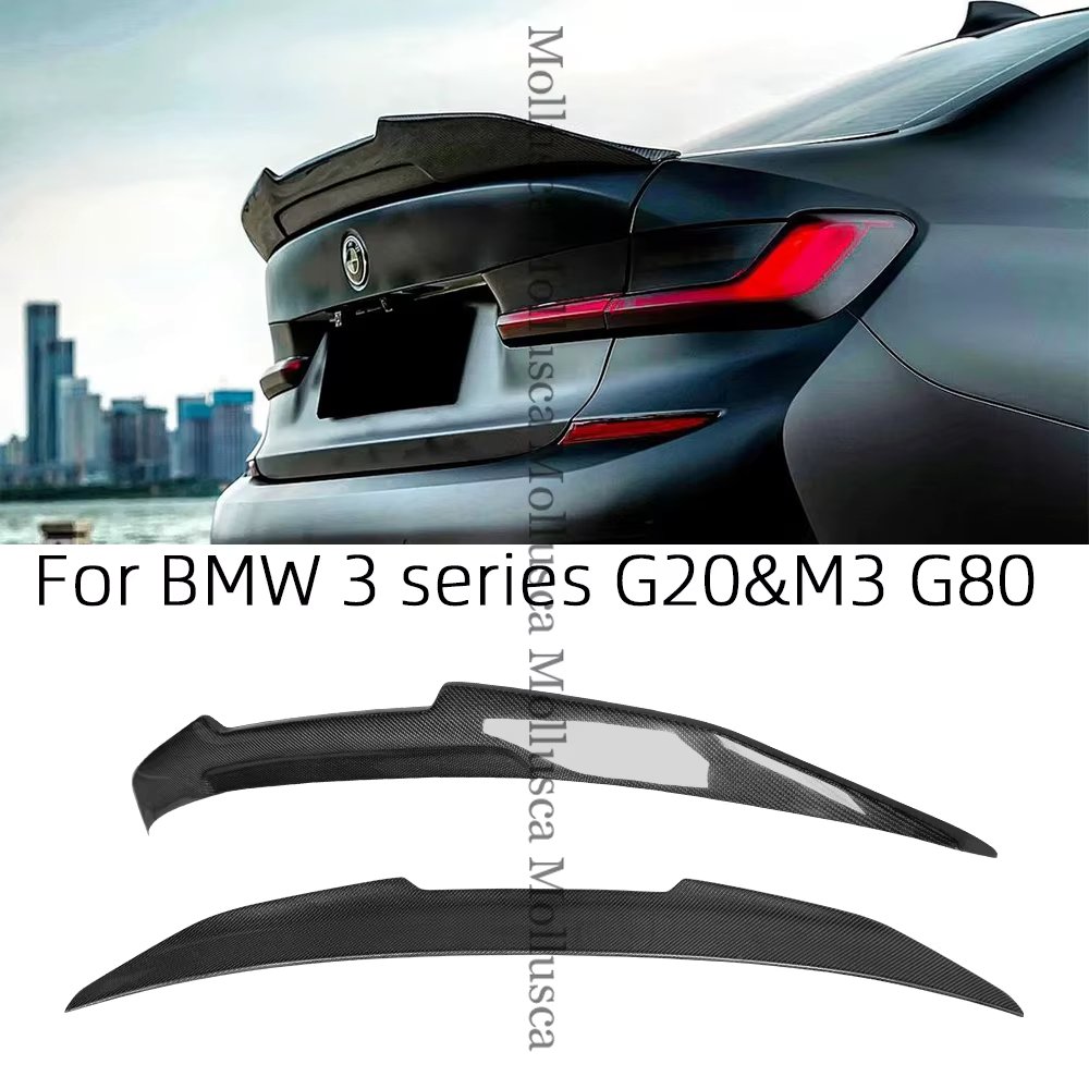 For BMW 3 Series G20 G28&M3 G80 PSM Style Carbon fiber Rear Spoiler Trunk wing 2018-2024 FRP honeycomb Forged