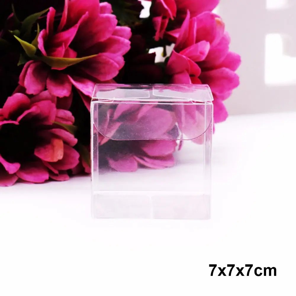 Hot Transparent Candy Chocolate Boxes Wedding Favors Present Pocket Plastic Candy Boxes Square Gift Bag Party Event Cookie Pouch