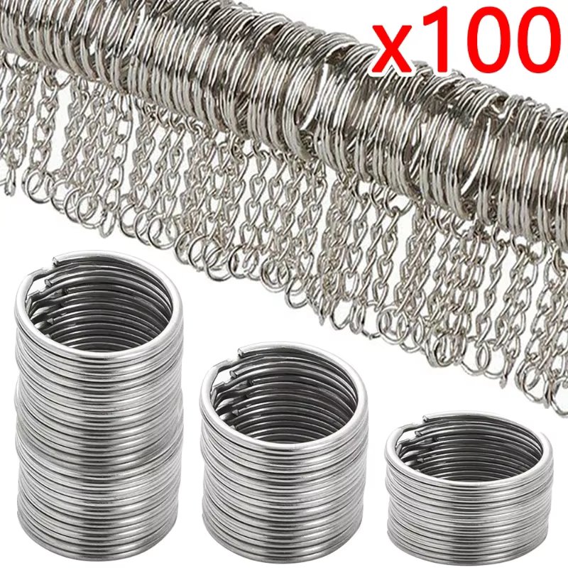 30mm/25mm/20mm Metal Key Rings Keychain Sets Keyfob Anti-rust KeyRings Key Chains Car Key Pendant Split