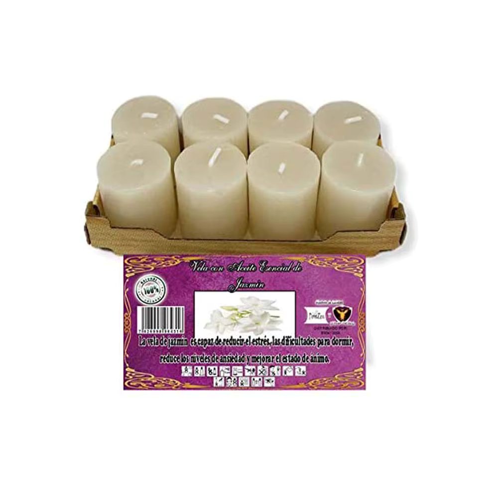 Pack of 8 decorative aromatic candles DoraZen Jasmine aromatherapy tea candelites