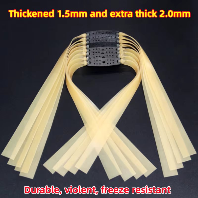 6pcs Slingshot Hunting Rubber Band 0.85-2.0mm High Elasticity Outdoor Catapult Shooting Accessories Strong Flat Rubber Band
