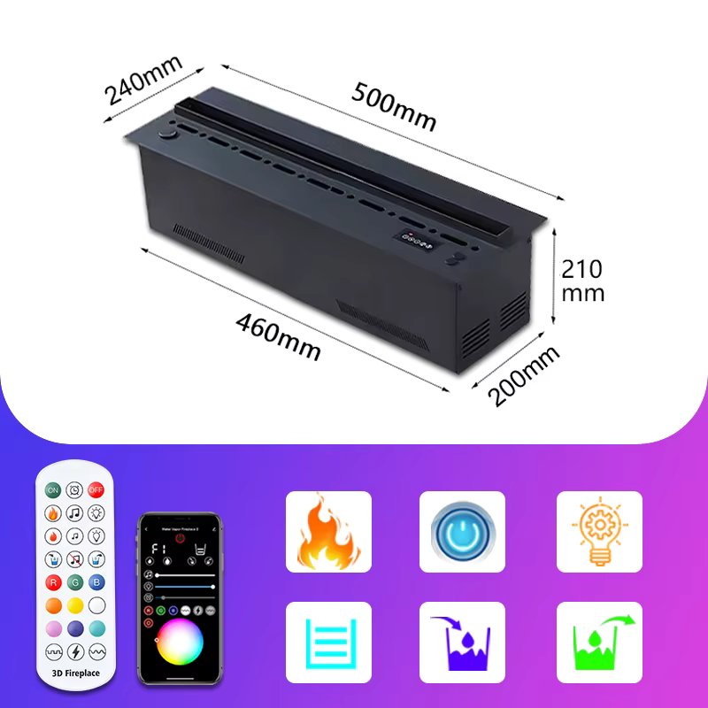 Remote Steam Water Steam Fireplace Indoor Fake Fire TV Decoration 3D LED Plug-in Modern Smart Electric Atomized Fireplace