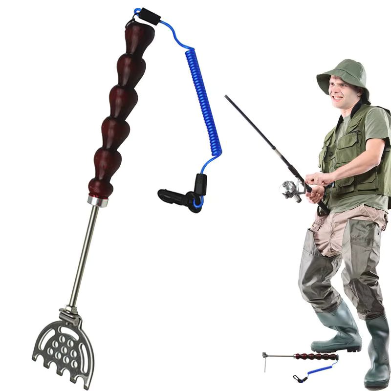 Shrimp Mixing Shovel Rock Fishing Lure Shovel Stainless Steel Nest Making Bait Cast Spatula Wood Handle For Sea Fishing tool