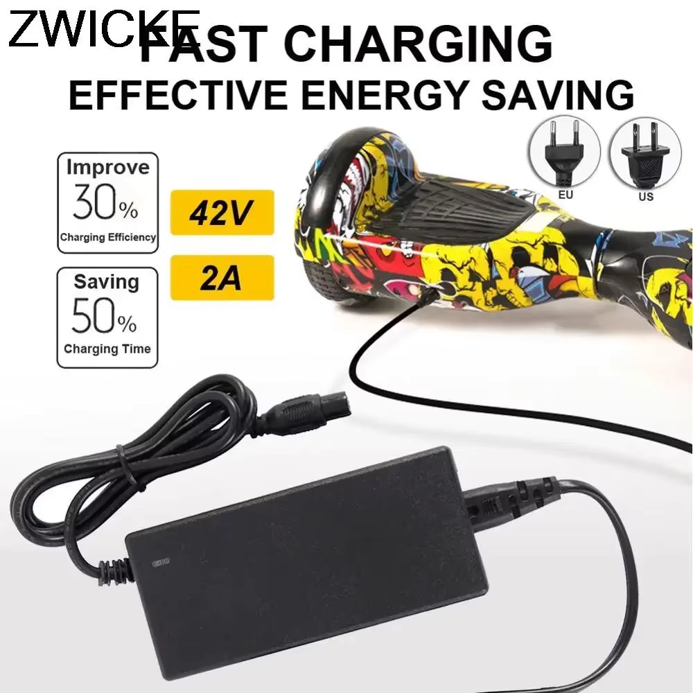 Electric Drive Smart Balance Wheel Charger Self Balancing Scooter Hover Board Battery Adapter for 42V 2A Battery Charger EU Plug