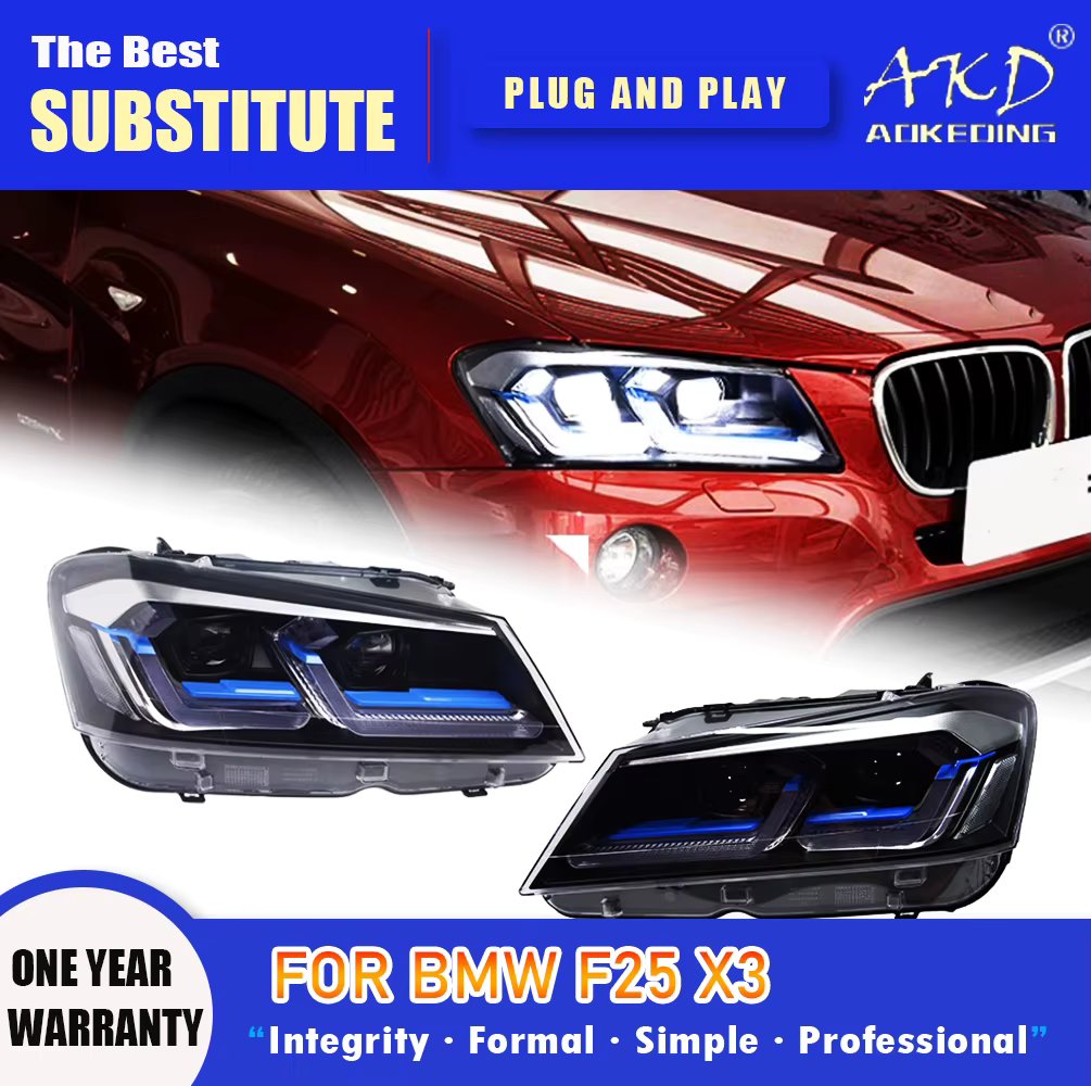 AKD Head Lamp for BMW X3 F25  LED Headlight 2010-2013 Headlights X3 DRL Turn Signal High Beam Angel Eye Projector Lens