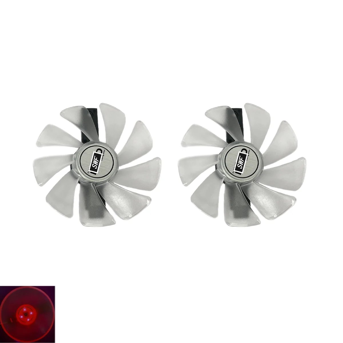 white 2-Fan Red-LED