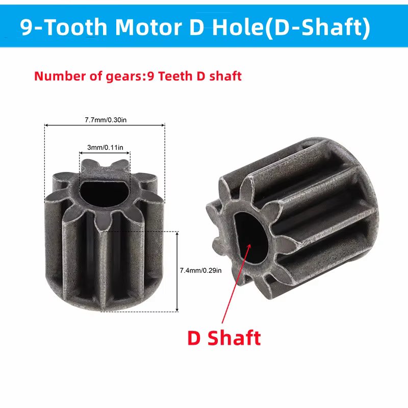 9 Teeth D shaft