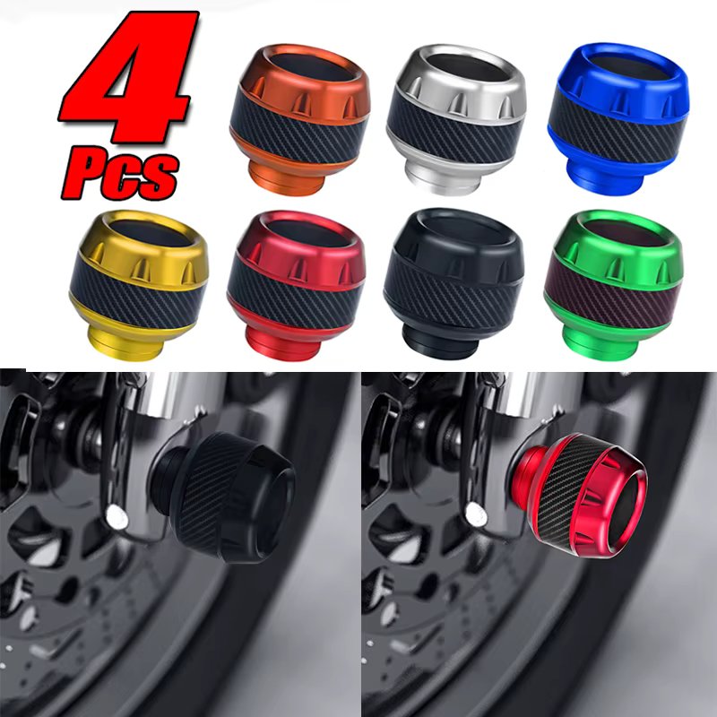 2/4Pcs Aluminum Alloy Motorcycle Crash Protector Scooter Wheel Front Fork Frame Falling Protection Pads Sliders Moto Exterior