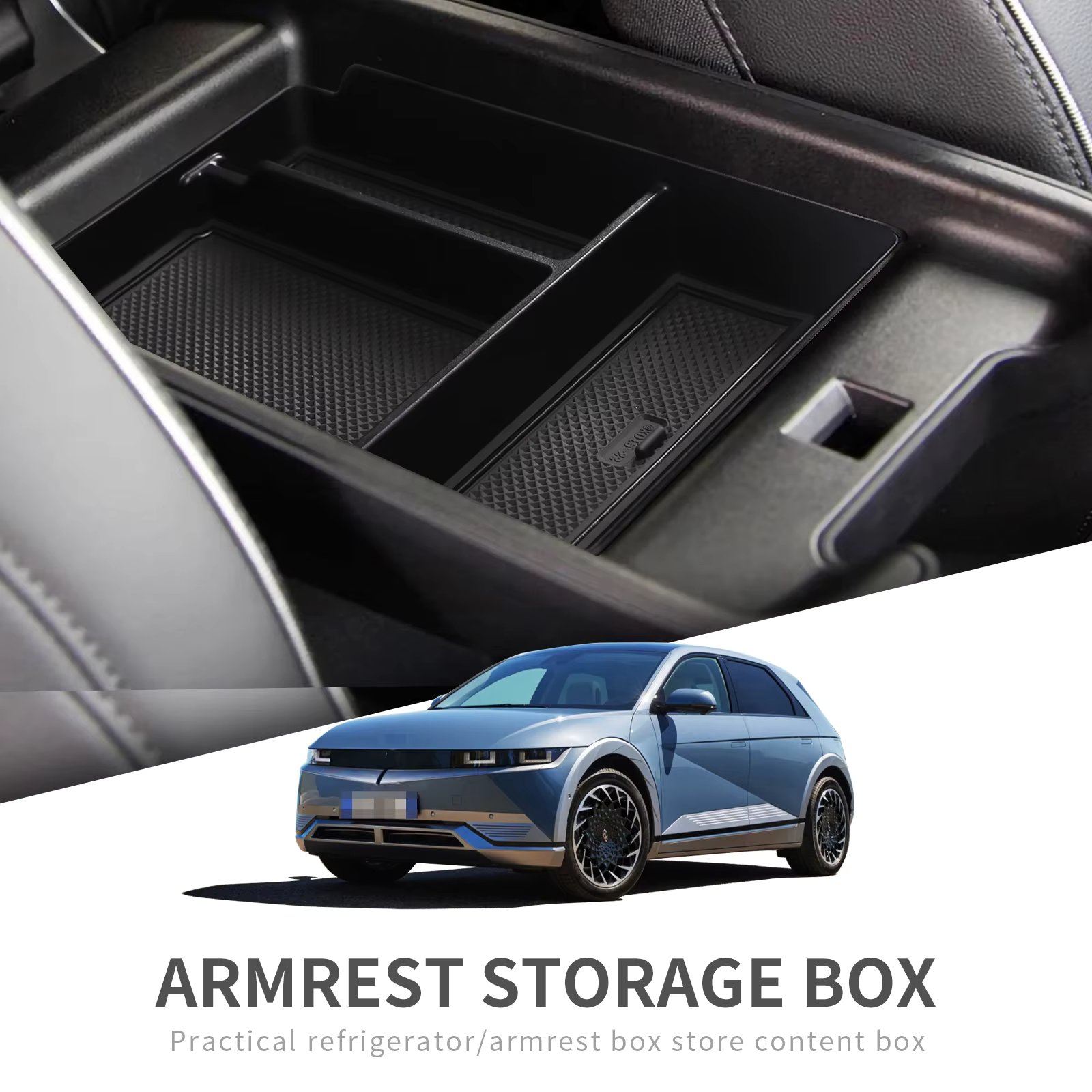 for Hyundai IONIQ 5 Car Central Armrest Storage Box Center Console Tray Organizer Interior Accessories Tidying