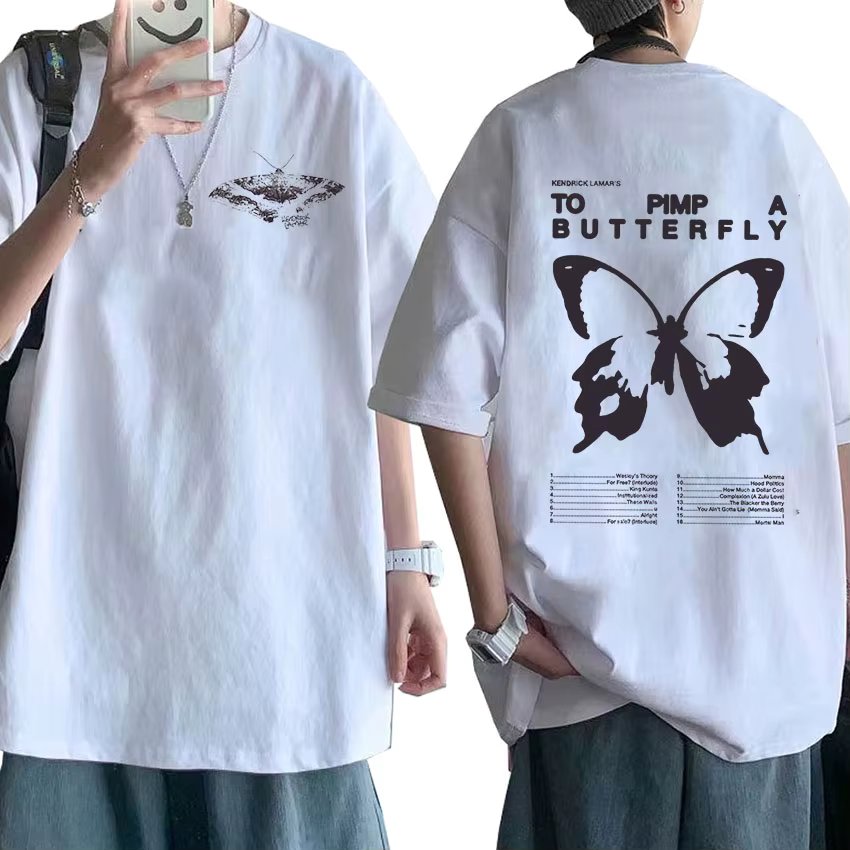 Kendrick Lamar To Pimp A Butterfly Graphic Tee Shirt Men's Rapper Hip Hop Trend Streetwear T-shirt Unisex Cotton Oversized Tees