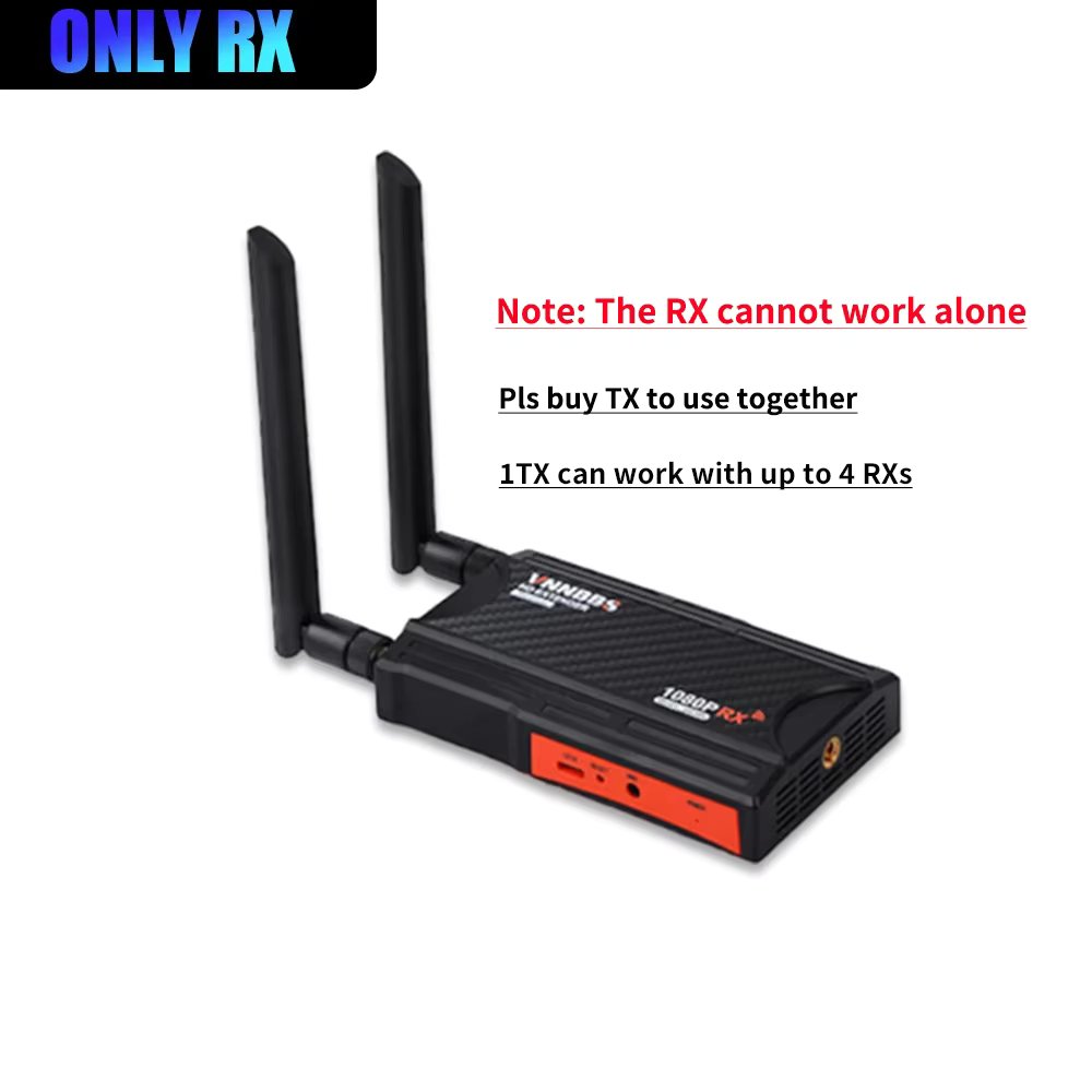 VNNBBS Wireless HDMI Extender kit 250M 5.8Ghz Video Transmitter and Receiver For DSLR Camera Laptop PC To TV Monitor