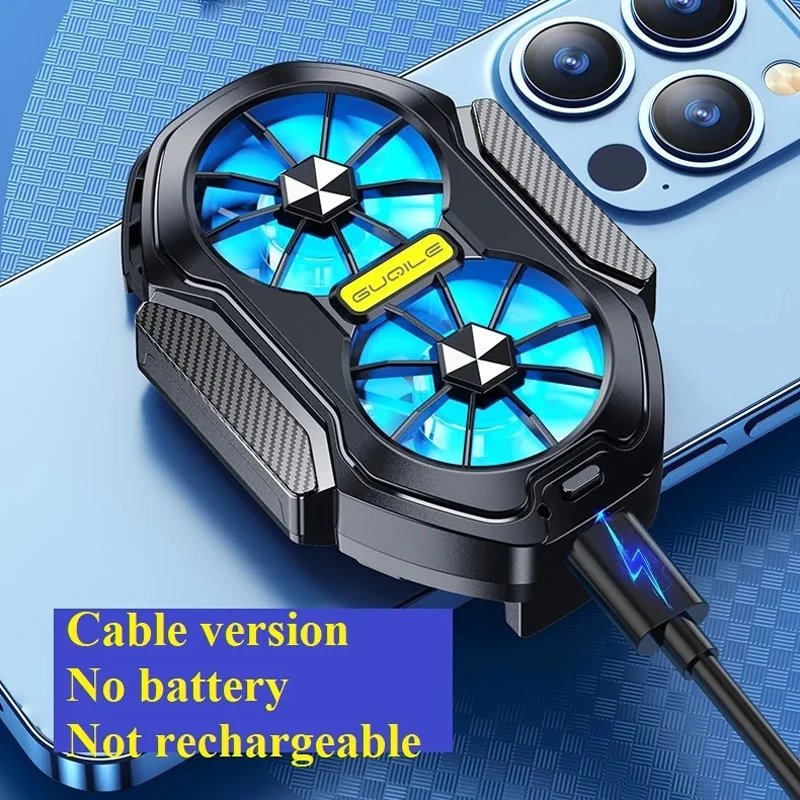 FS01 Dual Fan Rechargeable Mobile Phone Cooler Stronger Cooling Air Phone Radiator Mini Back Clip USB Radiator For 62-92mm Phone