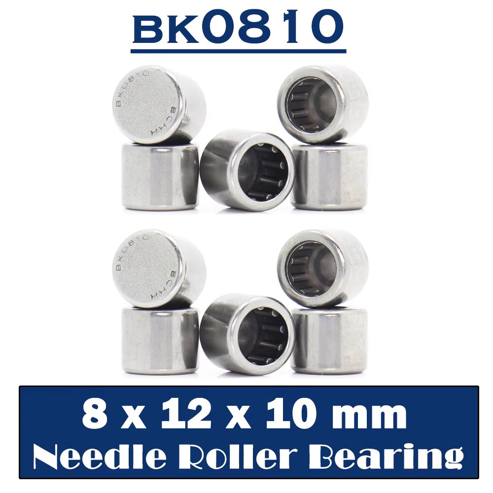 BK0810 Needle Bearings 8*12*10 mm ( 10 PCS ) Drawn Cup Needle Roller Bearing BK081210 Caged Closed ONE End 88941/8