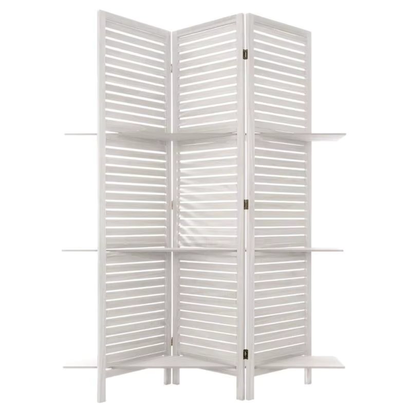 Tiam modern bookcase Tiam white Color 3 panel and 3 shelves decoration room divider screen