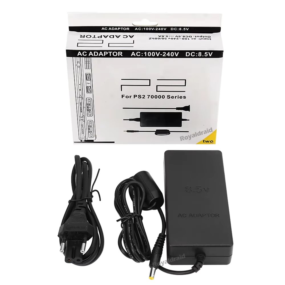 NEW Power Supply For PS2 Replacement AC Adapter Charger Cable Cord 100‑240V DC 8.5V for PS2 Slim 70000 Console EU Plug / US Plug