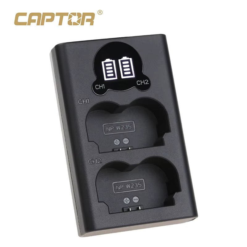 FB NP-W235 Dual USB Battery Charger for Fujifilm Digital Camera Battery XS20 XT5 XT4 XH2S GFX100S GFX50SII Dual Input Port