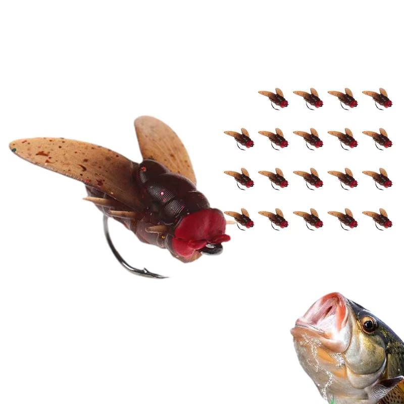 Fly Fishing Bait 20PCS Dry Fly Bait Fly Fishing Hook Panfish Lures Set Spinner Swim Baits Fly Fishing Lures Kit For Outdoor