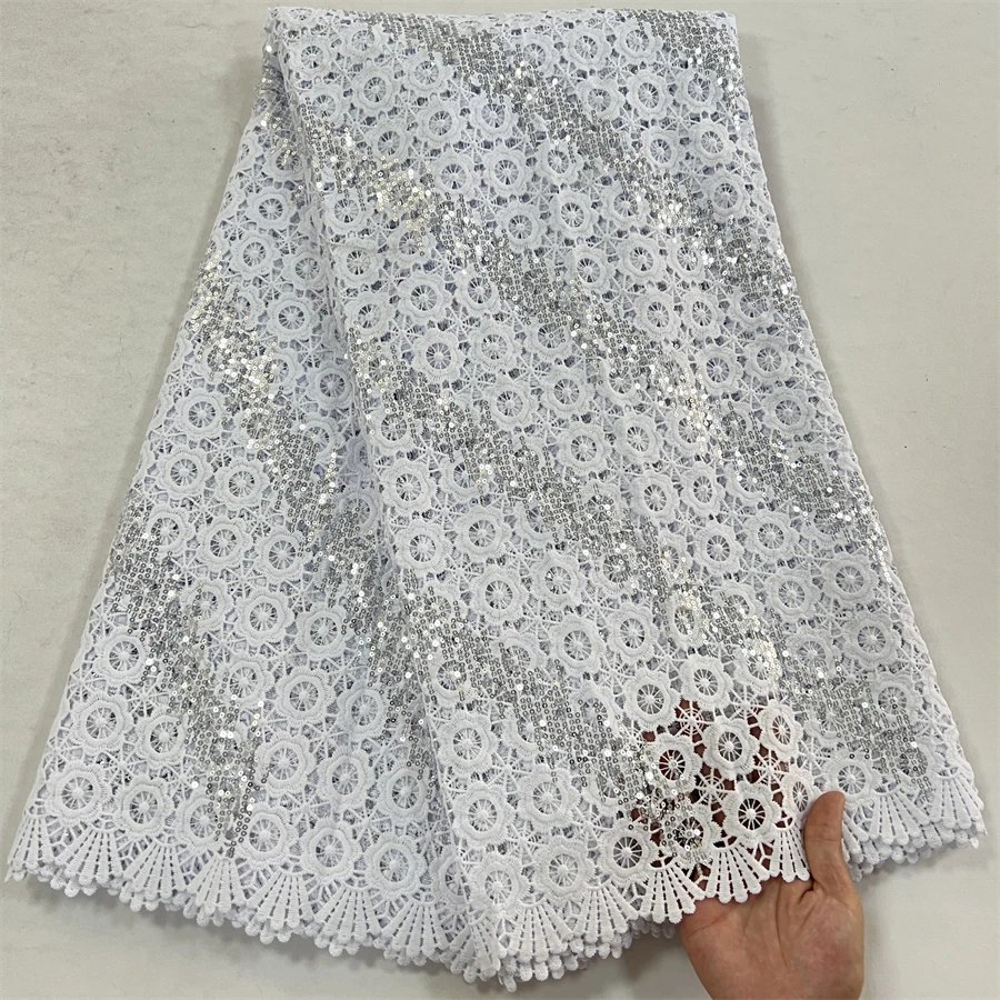 19White Sequins Lace