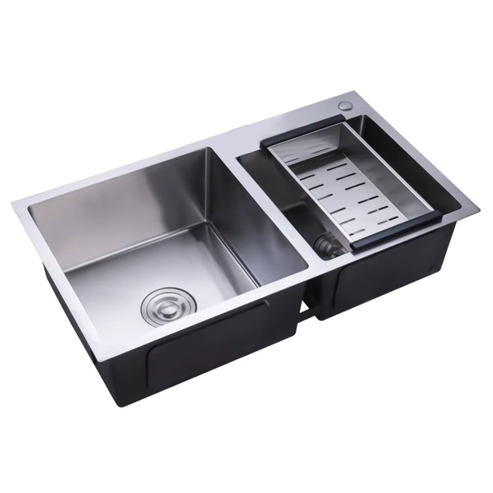 30" x17'' Drop-in Double Bowl Basin Kitchen Sink with Drain 304 Stainless Steel