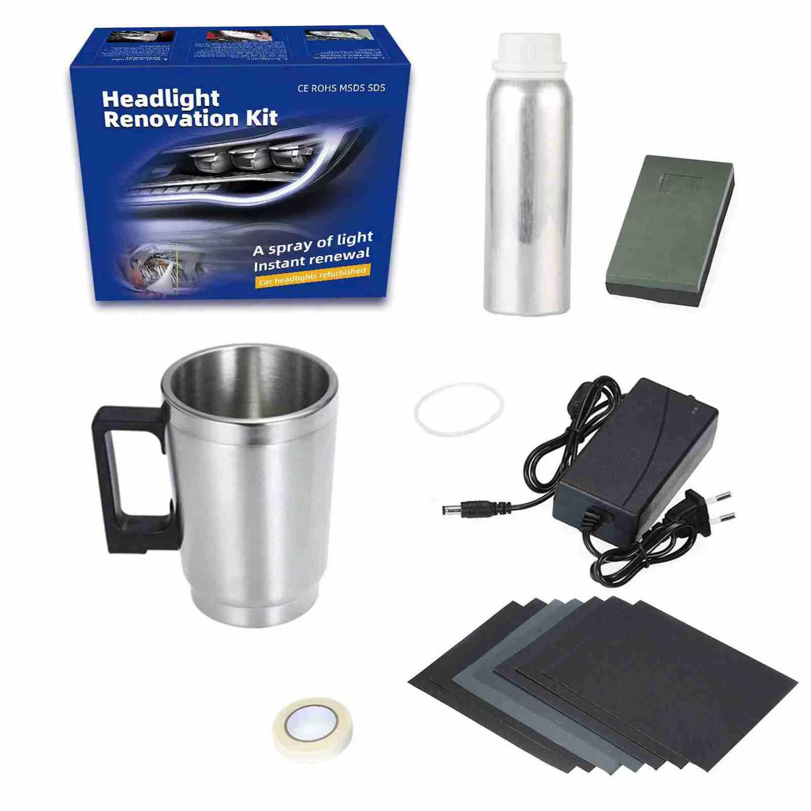 Car Headlight Polish Restoration Kit Polisher Polymer Repair Kit Car Light Polishing Liquid Headlight Car Kits Scratch Repa